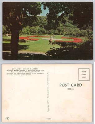 1976 Skylands Manor Gardens Postcard Ringwood State Park New Jersey Flowers