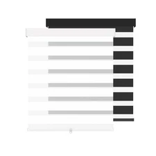 Cordless Zebra Blinds for Windows (29" W X 72" H, White) Free-Stop Zebra Roll...