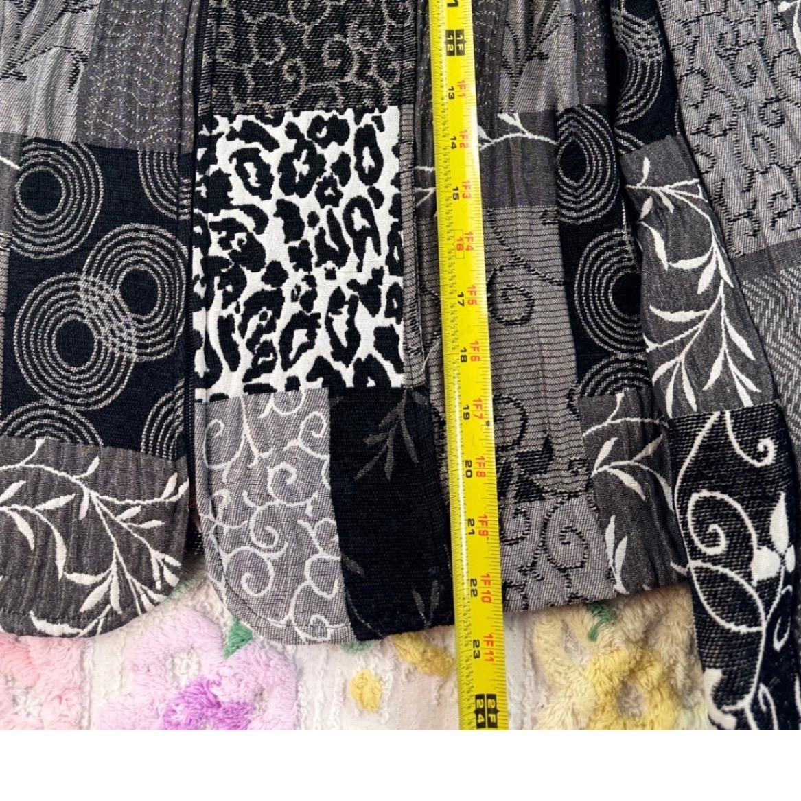 Christopher Banks Patchwork Blazer Jacket Black W… - image 6