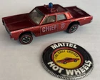 Vintage 1968 Hot Wheels Redline Fire Chief Cruiser Red USA