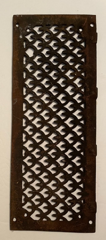 Antique Victorian Cast Iron Floor Vent Register Grate Wall Heat 4 7/8 x 13 3/4