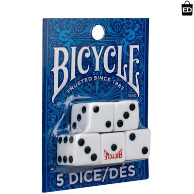 5 Count Six-Sided Dice - Durable Plastic for Poker & Family Games