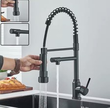 Kitchen Sink Faucet Pull Down Hot and Cold Water Mixer2 Mode Tap with Dual Spout