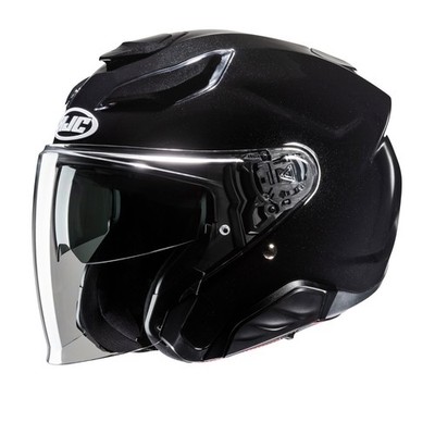 HJC F31 PLAIN GLOSS METAL BLACK FIBERGLAS OPEN FACE MOTORRADHELM