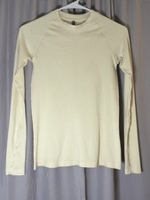NIKE Womens NRG X MMW Dri-Fit Long Sleeve Cream Thumbholes Size XS B6