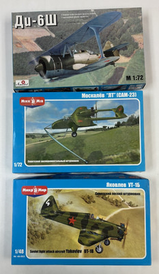 1/72 & 1/48 USSR Ground Attack: DI-6sh & Yak UT-1B & Moskalyev Sam-23 (3 kits)