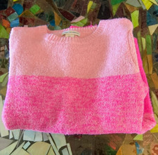 Cupcakes and Cashmere Women's Pink Colorblock Crewneck Sweater S cozy fallfun