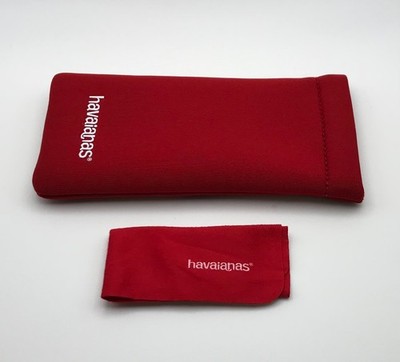 New Authentic Havaianas Glasses Small Red Case Cleaning Cloth