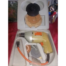 Vintage Black and Decker 3/8 2 Speed Drill With Attachments Power Tool