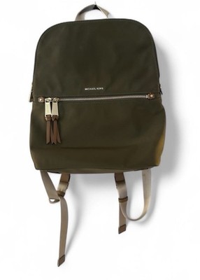 Olive green Michael Kors medium backpack with gold details nwt rare style classy