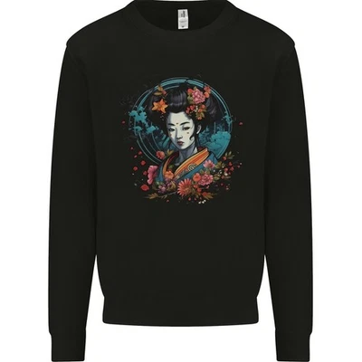 Sweat À Capuche Fantaisie Fille Geisha Avec Fleurs - Photo 1/2