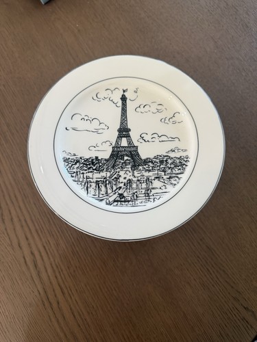 2 Salad Plate Mikasa Parisian Scenes Black Scenes of Paris Ultima Plus