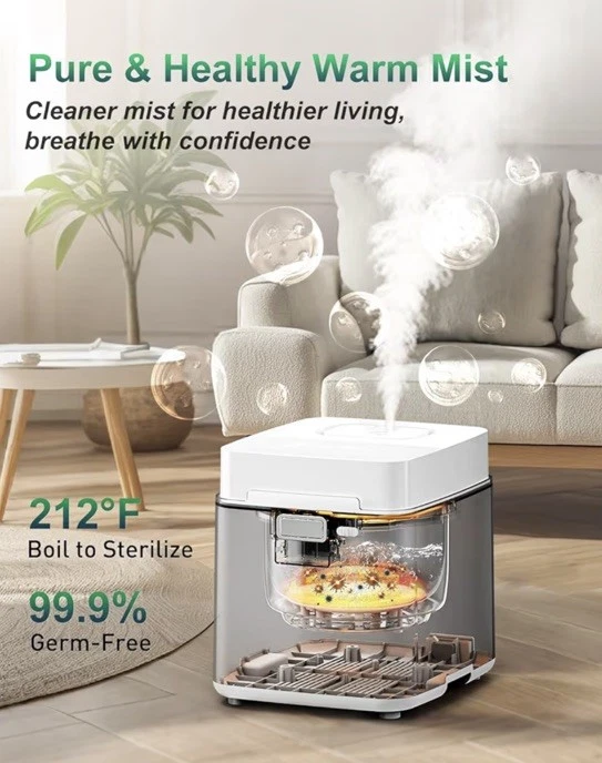 Mifasol Stainless Steel Humidifier, 3.3L/0.87Gal Steam Humidifier Large Room up - Image 3 of 4