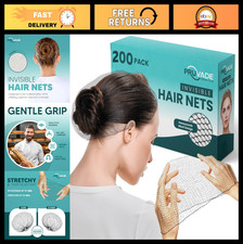 200 Pack Invisible Hair Nets 24" Elastic Mesh for Buns, Long Short Hair Id
