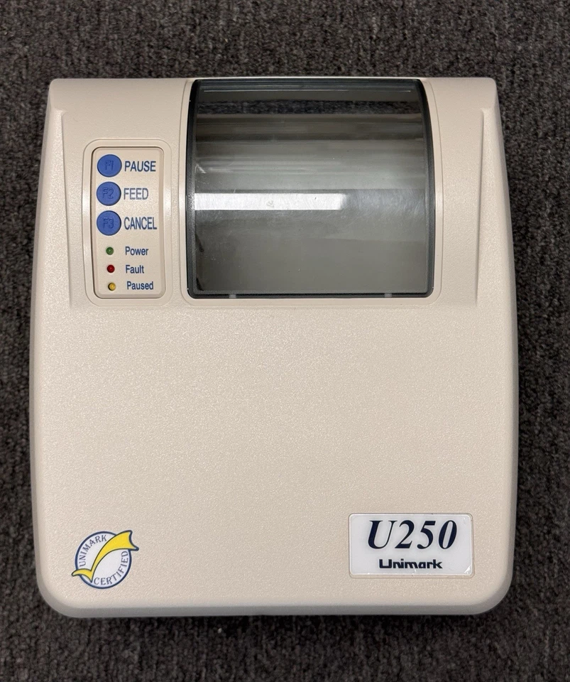 Unimark U250 Thermal Transfer Label Printer w/ Datamax AC Adapter 19V 50-2024-1 - Image 4 of 4