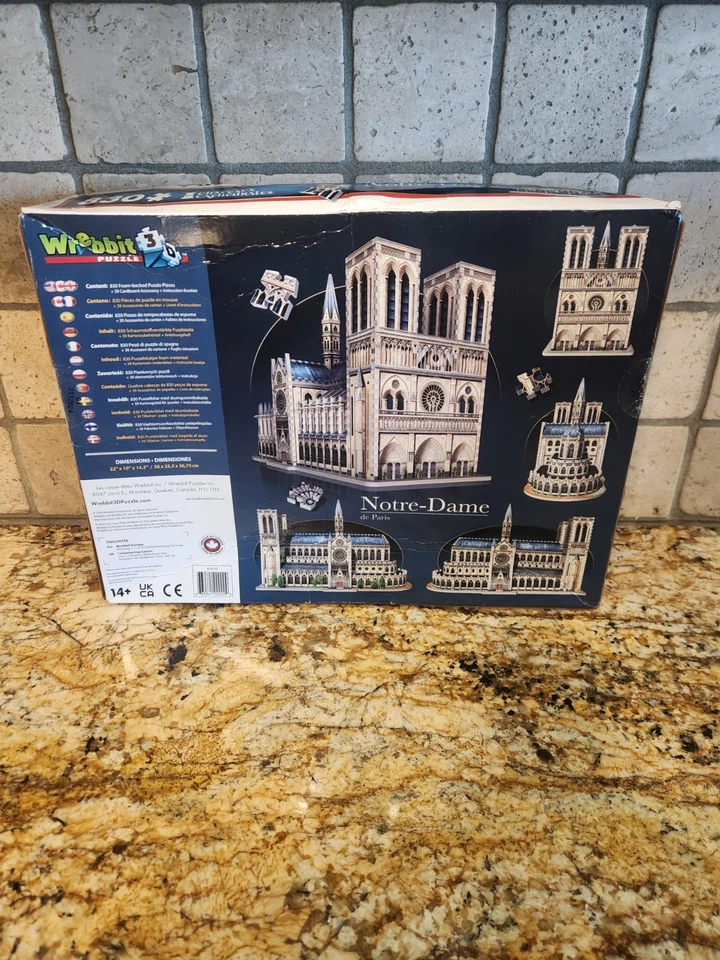 Puzzle Wrebbit 3D Notre-Dame De Paris 830 Piezas Castillos y Catedrales Serie Foto 2 de 2