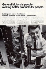 1967 Vintage print ad Car GM General Motors Tom Foster Hobby is Building Cars ad