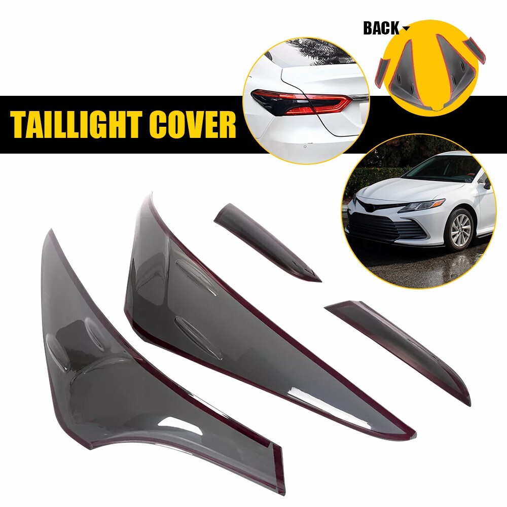 2018-2023 Toyota Camry Glossy Black Smoke Taillight Cover Trim