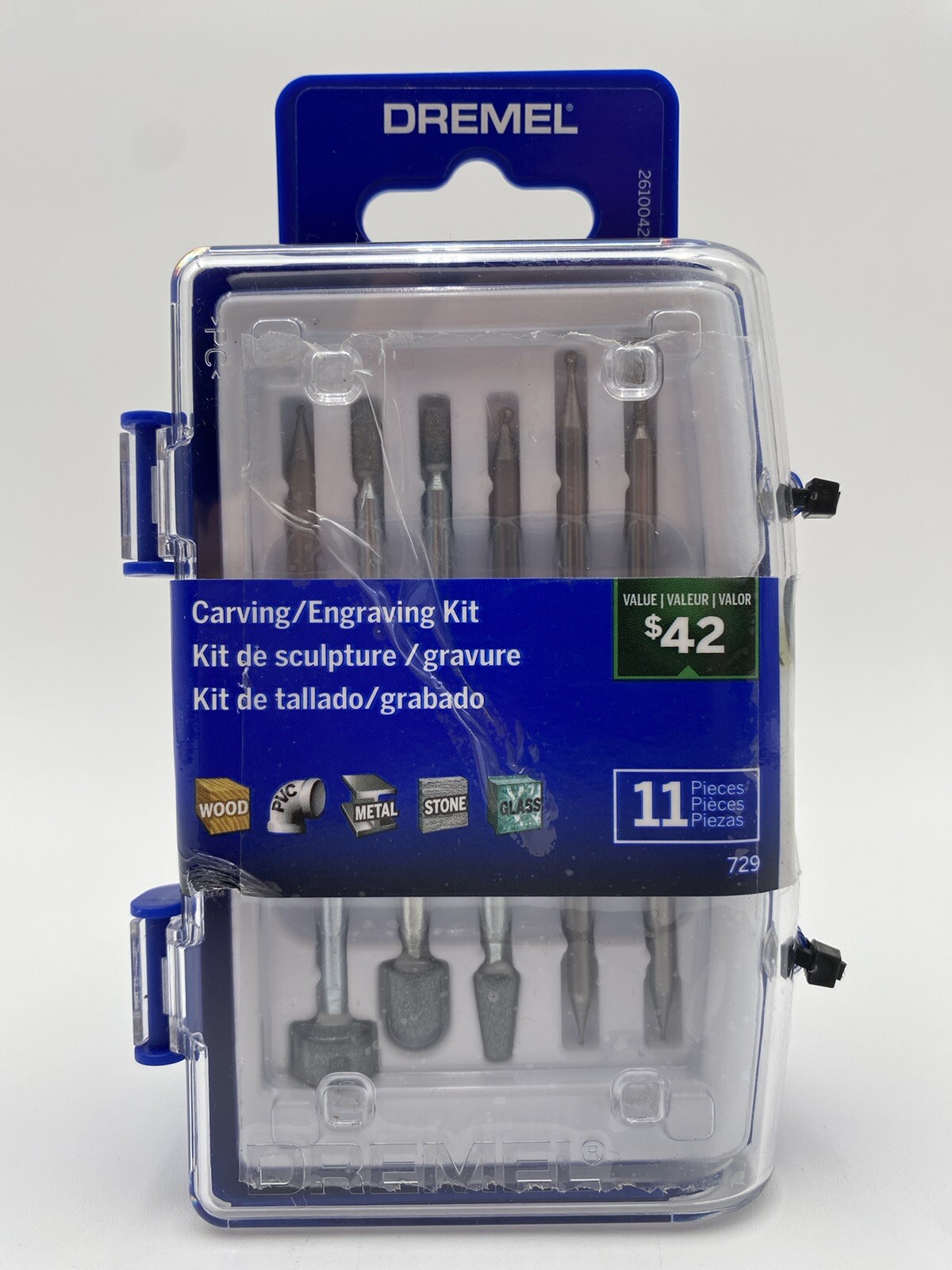 DREMEL 729-01 Rotary Tool Accessory Kit 11 Pieces Carving/Engraving Kit