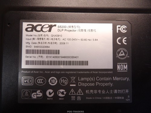 Acer S5200 QNX0910 XGA Conference Room Projector DLP 3,000 Lumens VGA HDMI - OK - Bild 8 von 8