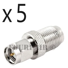 5 Pack - SMA Male Plug to F-Type Female Jack RF Coax Adapter Converter Connector