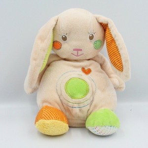 Doudou Lapin Beige Vert Orange Jaune Coeur Baby Auchan Lapin Classique Ebay
