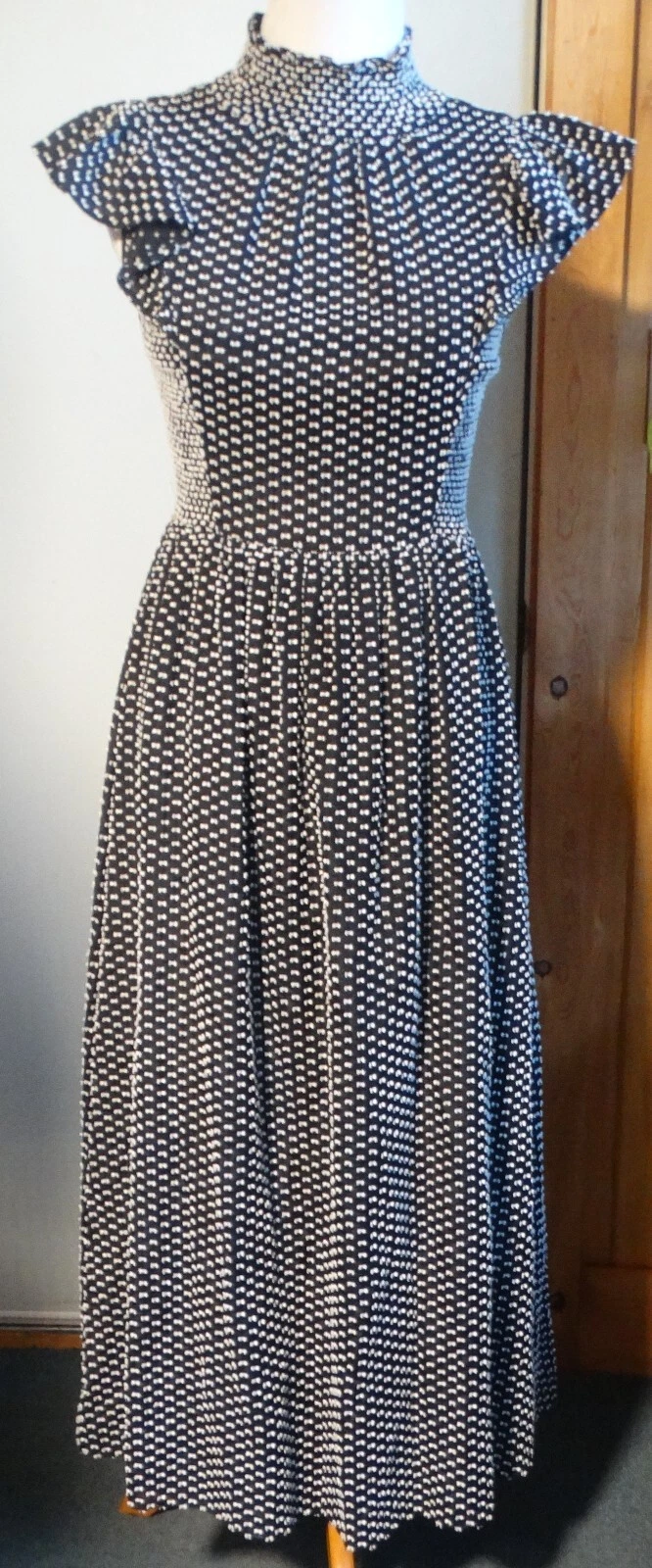 Abito midi KATE SPADE New York clip fumè a pois svizzero finto collo svasato PICCOLO