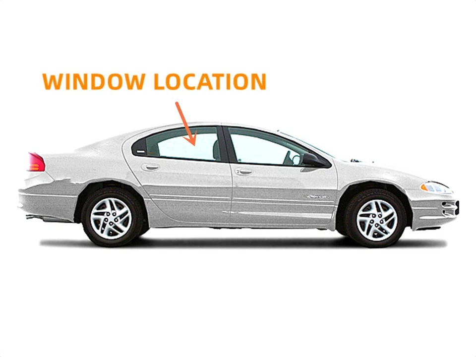 Passenger/Right Side Rear Door Window Glass For 1998-2000 Dodge Intrepid Sedan - Image 2 of 2