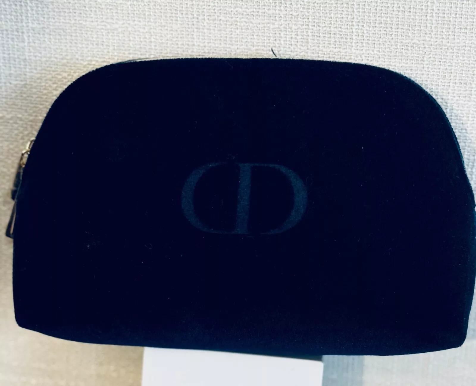SAC/POCHETTE DE VOYAGE COSMÉTIQUE AUTHENTIQUE CHRISTIAN DIOR VELOURS/VELOUR LOGO NEUF SANS ÉTIQUETTE BLEU