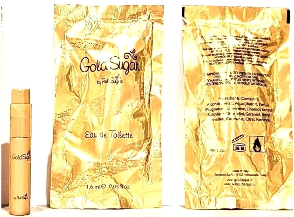 Aquolina GOLD SUGAR de Pink Sugar 0,05 oz CADA EAU frasco en aerosol LOTE DE 5 SELLADOS Foto 2 de 2