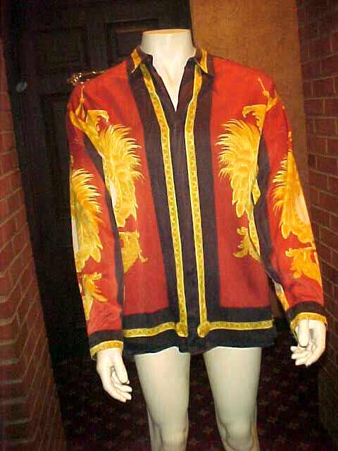 VINTAGE MENS JOEY RICHI SUEDE SILK SHIRT ROMAN GLADIATOR CHARIOT THEME LARGE image 2