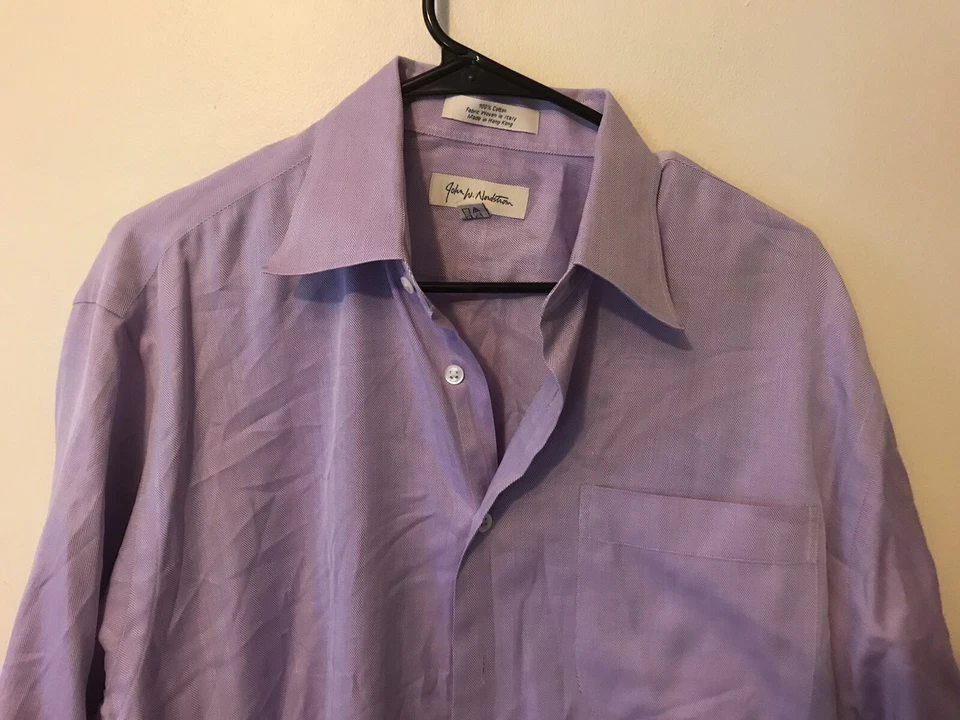 Camisa abotonada vintage John W. Nordstrom para hombre color púrpura talla 16-33 Business Foto 2 de 4
