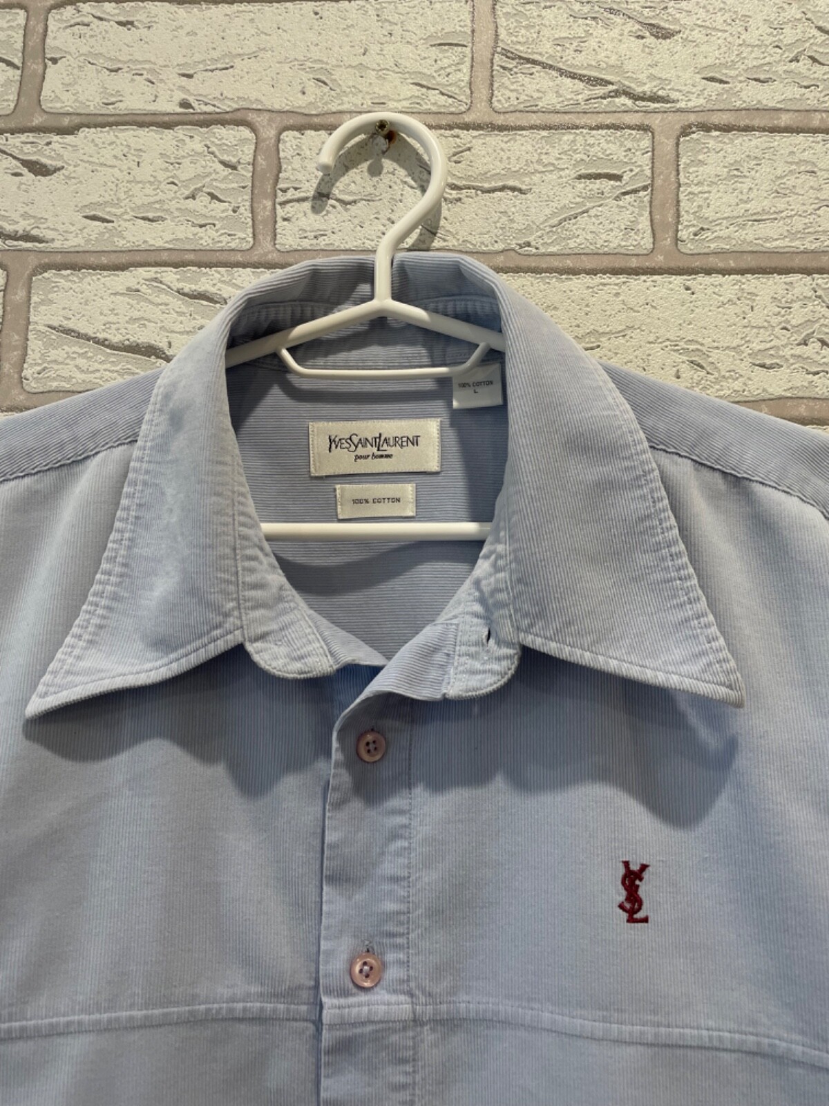 YSL Yves Saint Laurent Camicia Donna Velluto Sopracamicia Giacca Blu Taglia L M