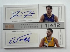 2012-13 Panini Nat'l  #80 Jimmer Fredette & Evan Fournier Auto 50/99 BA18