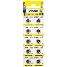 10 Vinnic Ag3 L736 192 Alkaline Battery Used In Watches, Calculators, Toy