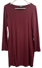 Lulu’s Burgundy Knit Fitted Long Sleeve Bodycon Dress Size Large