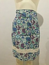 Vintage 1960's Kitchen Apron Retro Mod GoGo Pinup Floral Paisley Funky Blue