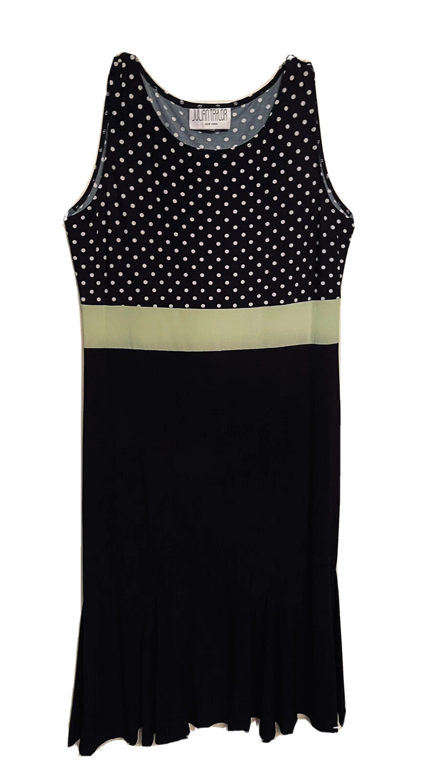 VETEMENTS Abito Julian Taylor scrollato bianco e nero a pois 2 pezzi sirena orlo increspato midi 10