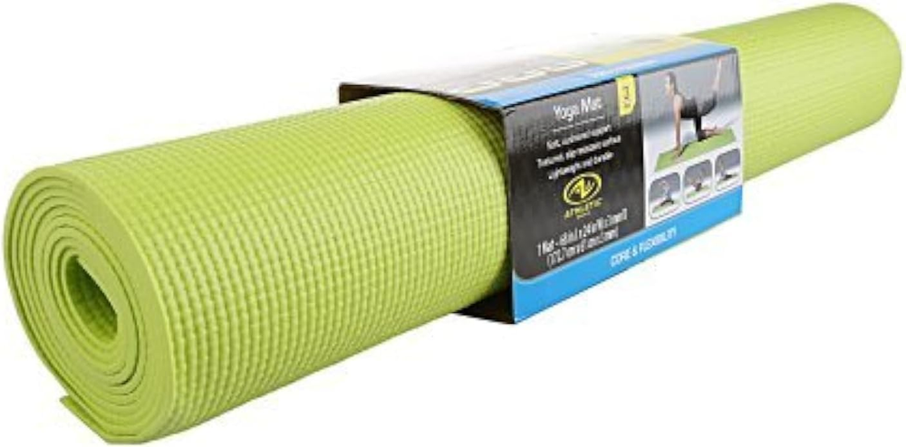 68" Lime Green Yoga Mat - 24" Wide & 3mm Thick for Comfortable Exercise