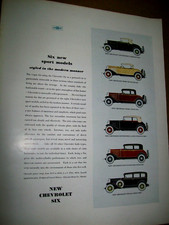1932 Chevy Coupe Phaeton Roadster Cabriolt Sedan - Large Mag Car Ad