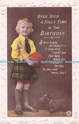 R733291 Ever Such a Jolly Time on Your Birthday Girl With Boll Rotary Photo