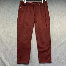 Adriano Goldschmied Stevie Women's Jeans Size 31P Burgundy Slim Straight Ankle