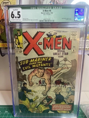 1964 X-men #6 Comic Book CGC 6.5 Qualified Grade Sub-Mariner