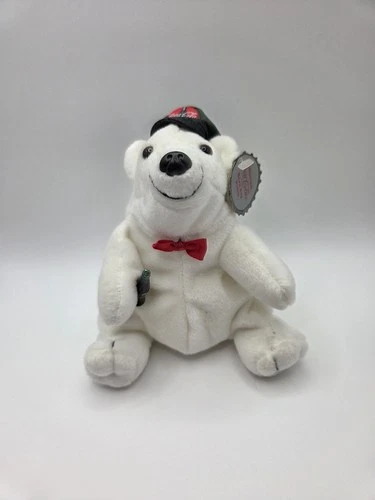 Vintage Coca-Cola Stuffed Plush Polar Bear New Hat Tag #0140
