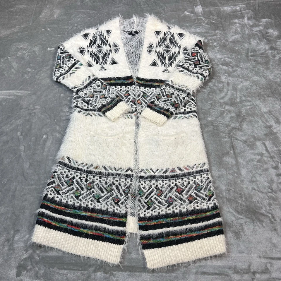 Cárdigan largo My Michelle para mujer azteca difuso boho occidental pequeño suéter chaqueta Foto 3 de 4