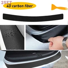 2set Carbon Fiber Rear Bumper Trunk Protector Corner Trim Sticker Car Accessorie
