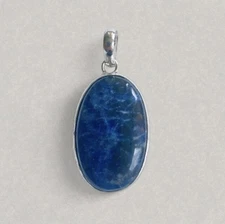 Natural Sodalite Crystal | Necklace Pendant | Sterling Silver Plated 925