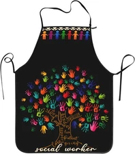 Apron for Women Men,Apron Gifts Chef Adjustable, Social Worker 01 