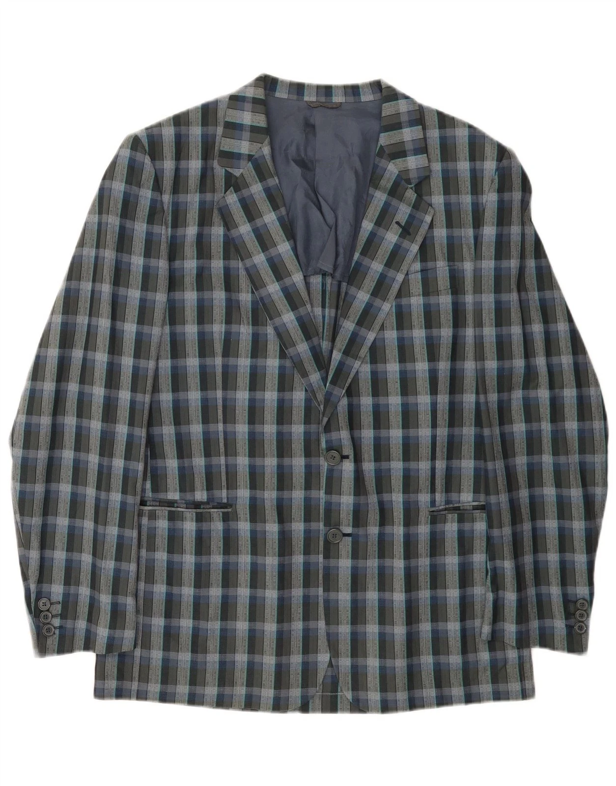 Vintage Mens 2 Button Blazer Jacket UK 38 Medium Grey Check KT12