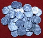 1943-D Lincoln Wheat Cent Penny 50 Coin roll Pictured Steel most High Grade R1